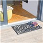 Relaxdays 10020195 Paillasson tapis de sol antidérapant en caoutchouc motifs fleurs résistant porte entrée garage couloir extéri