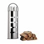 Relaxdays Ensemble serviteur de cheminée 5 pièces support pelle balai pince crochet acier inox moderne