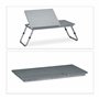 Relaxdays Table pour Ordinateur Portable, Hauteur réglable, Pliable, Surface de Travail inclinable, 44x73x34,5 cm, Gris