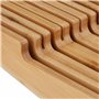 Relaxdays Range-Couverts pour tiroir, pour 16 Couteaux & aiguisoir, Accessoire en Bambou, HxLxP : 5,5x24x40 cm, Nature