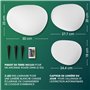 EASYmaxx Pierre solaire décorative set de 3 pièces | Lampe de jardin avec éclairage DEL à changement de couleur | Lampe de jardi