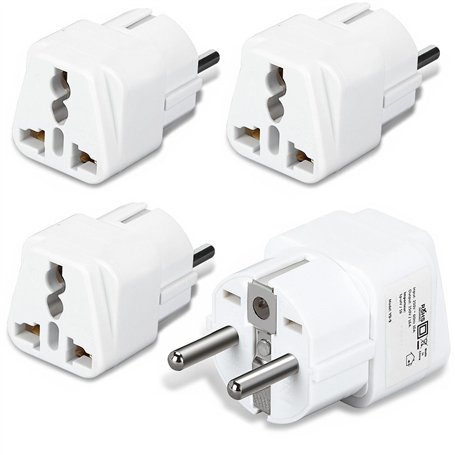 Welsberg 4 Pièces Adaptateurs de Voyage Universelle Prise Anglaise/USA vers Prise Française
