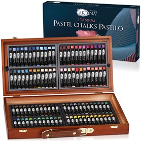 Artina Set de craies Pastilo – Avec 96 couleurs magnifiques avec coffret certifié FSC – Craies à peintre