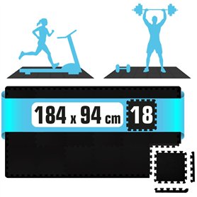 eyepower 18 Tapis de Protection du Sol - 30x30 Dalles en Mousse EVA - Tapis Résistant Salle de Sport