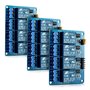 kwmobile 3X Module de Relais 4 canaux - Lot de modules 5V - Carte avec optocoupleur pour microcontrôleur Compatible Arduino Rasp