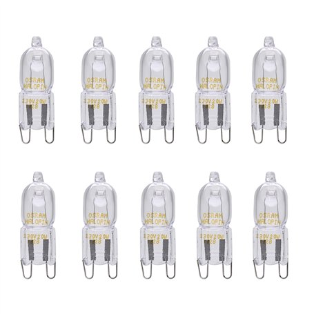 Osram Halopin 66760 Lot de 10 Ampoules Lampes Halogènes G9 à intensité variable 60 W 230 V Blanc chaud 980 lm
