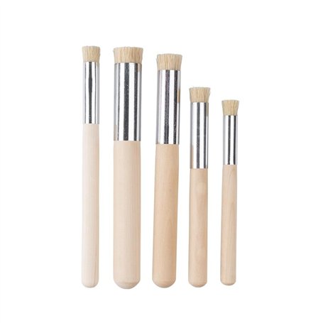 Ideen mit Herz Stupf Lot de 5 pinceaux d'artiste ronds avec poils de qualité supérieure Pour acrylique