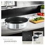 tectake® Set de casseroles & Poele Inox 15 pcs, revêtement anti-adhésif, Lot de casseroles, poêles & couvercle casserole, ustens