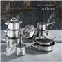 tectake® Set de casseroles & Poele Inox 15 pcs, revêtement anti-adhésif, Lot de casseroles, poêles & couvercle casserole, ustens