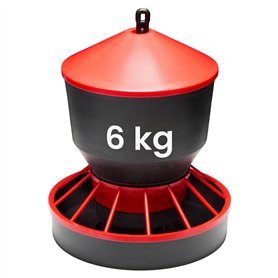 Garronda Mangeoire Poule Antinuisible 6 kg – Distributeur de Graines Volaille avec Couvercle et Poignée – Mangeoire Élevage pour