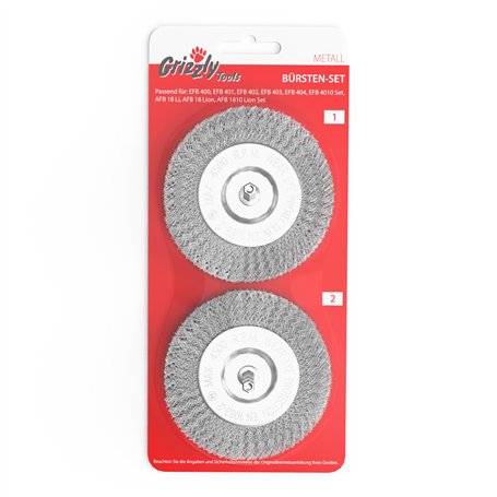 Lot de 2 brosses à joints en métal de rechange - Pour brosse à joints Grizzly Tools EFB 400 401 402 403 404 - Convient pour AFB
