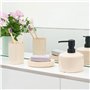Navaris Set accessoires salle de bain - Distributeur savon liquide céramique avec porte brosse à dent soucoupe pour savon - Disp