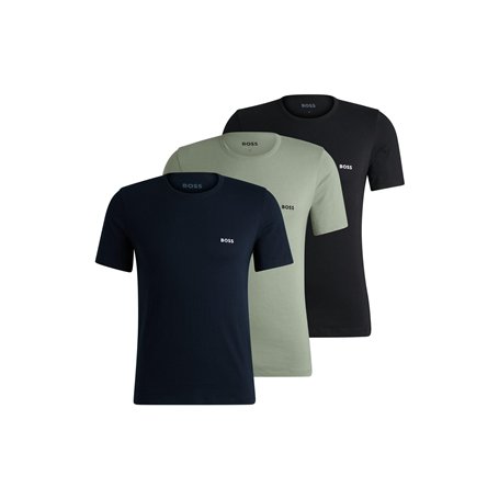 BOSS Hommes TShirtRN 3P Classic Lot de Trois t-Shirts en Coton à Logo brodé