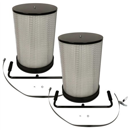 vhbw 2x Filtre à particules fines compatible avec BAMATO AB-1500CF centrale d'aspiration - particules fines avec brosses de nett