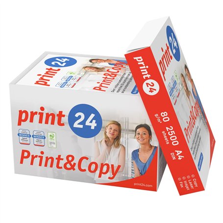 print24 Lot de 2 500 feuilles de papier A4 pour imprimante et photocopieur