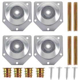 DOITOOL 4 Pièces Plaques de Montage de Jambe Inclinée à 14 Degrés Meubles Plaques de Fixation de Jambe Supports T-Plaque M8 Jamb