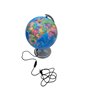 BURI Globe terrestre LED avec éclairage USB - Globe terrestre avec 4 LED et lumière blanche neutre - Diamètre : 19 cm - Hauteur 
