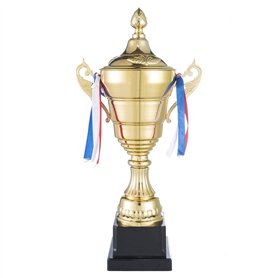 Trophée XXL en Gold avec couvercle 36 cm - Trophée Vainqueur Personnalisable