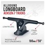 JUCKER HAWAII Longboard Trucks - Essieux de Longboard 180mm - Noir Mat (Deux-pièces)