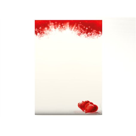 Paperandpicture Lot de 20 feuilles de papier à lettres Motif cœurs 100 g/m²