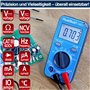 Multimètre numérique CAT III 600 V - Gamme automatique - 2000 points - Testeur de continuité - Multimètre - Voltmètre 600 V - 10