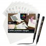 OfficeTree 50 x Carte Postale Vierge A6 - Carte Blanche Cartonnée avec 2 Stylos de Calligraphie et 12 Modèles ABC pour S'exercer