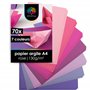 OfficeTree 70x Feuilles Papier Rose A4 130g - 7 Couleurs - Pour Bricoler