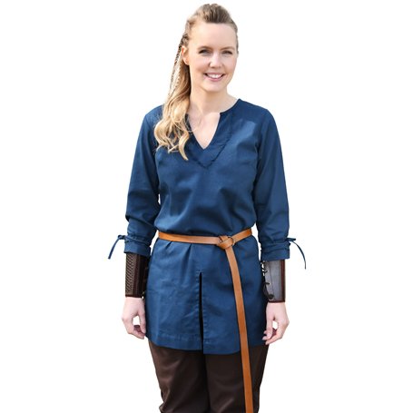 Battle-Merchant | Tunique médiévale Ylva pour femme | Chemise ajustée début médiévale | Tenue de femme de bouclier | LARP