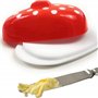 Berossi beurrier en Plastique Rouge, beurrier en Plastique avec Couvercle, sans BPA, à Conserver au réfrigérateur, boîte à Beurr