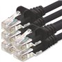 1aTTack.de Câble Réseau Cat6 Cat 6-5x 2m - RJ45 Ethernet LAN DSL Routeur Modem - Noir