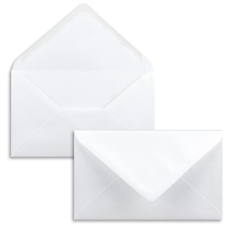 Lot de 50 enveloppes blanches au format spécial 125 x 195 mm - Plus grandes que B6 - Fermeture par humidification - Sans fenêtre