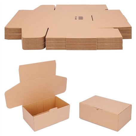 verpacking 50 boîtes pliantes 25 x 15 x 10 cm brun (dimensions extérieures 25