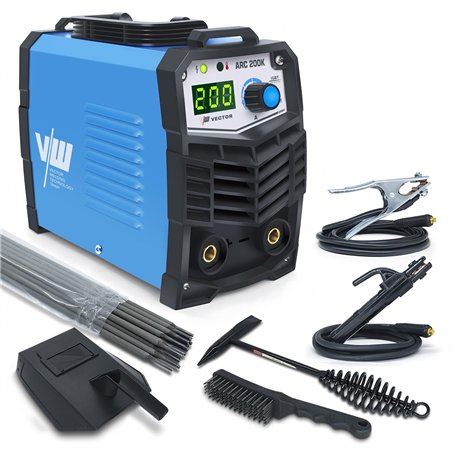 VECTOR Poste à Souder à l'Arc 200A Poste a Souder Inverter MMA Appareil de soudage à électrodes Soudure