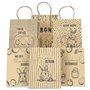 Papierdrachen Lot de 6 sacs imprimés avec poignée pour Pâques - Papier kraft noir - 22