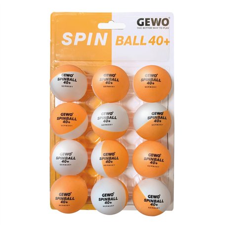 GEWO SPINBALLS Lot de 40 balles de Tennis de Table en Plastique avec Coutures – Balles de ping Pong pour l'entraînement au Spin