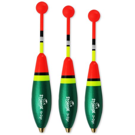 Lot de 3 flotteurs à truite pré-plombés avec antenne sphérique dans les couleurs de signalisation