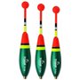 Lot de 3 flotteurs à truite pré-plombés avec antenne sphérique dans les couleurs de signalisation