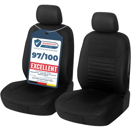 upgrade4cars Housses de Siège de Voiture Avant Universelle Noir | Housse de Sieges Auto Universel pour Conducteur et Passager