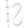 Praknu 12 Crochets Plats en Forme de S en Acier Inoxydable - 8cm - Charge jusqu'à 25kg - Crochet de Suspension pour Cuisine