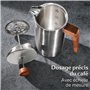Cosumy Cafetière à Piston Inox 1l pour 5 Tasses - Double Paroi Isolante - Garde le café chaud - Acier Inoxydable et Bois de chên