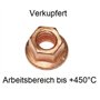 280-038 Lot de 50 écrous en cuivre M8 x 1,25 CU SW13 pour collecteur d'échappement avec collet selon la norme DIN 6928 pour syst