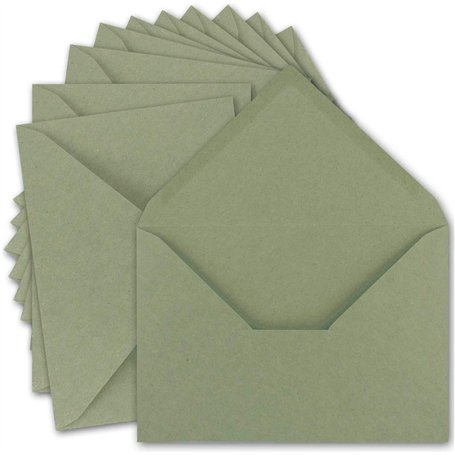 NEUSER PAPIER GUSTAV NEUSER Lot de 50 enveloppes vintage en papier kraft - Format C5 - 120 g/m² - 157 x 225 mm - Vert - Pour rec