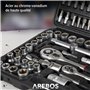 Arebos Coffret d'outils 108 pièces | Jeu de clés à douilles | Jeu de clés à douilles et d'embouts | Boîte à cliquets | Boîte à c