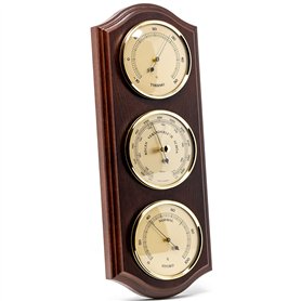 Fischer thermomètre baromètre acajou hygromètre
