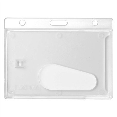 Porte-carte avec trou oblong porte-badge transparent horizontal en plastique rigide