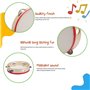 Tambourin à main en bois - Instrument de musique pour enfants - Diamètre : 20 cm - En bois avec 5 grelots - 3833