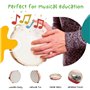 Tambourin à main en bois - Instrument de musique pour enfants - Diamètre : 20 cm - En bois avec 5 grelots - 3833