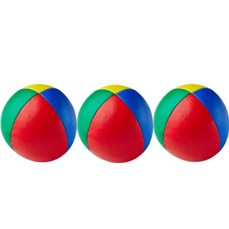 DiaboloNet Henrys Balles de jonglage en cuir lisse de qualité supérieure 67 mm Rouge/bleu/jaune/vert