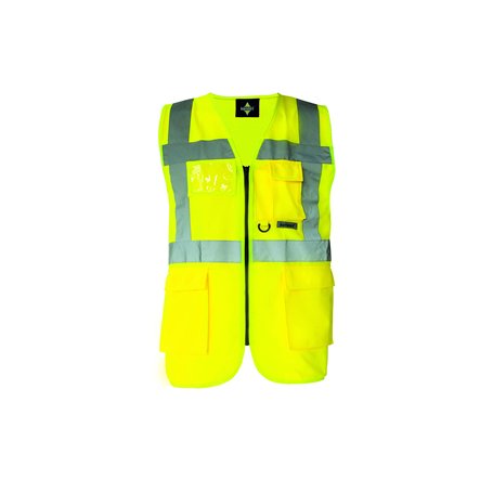 Korntex Unisexe KXMFGXL Gilet de Sécurité Multifonction avec Poches Jaune