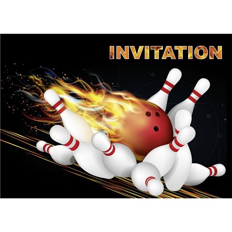Edition Colibri 10 Invitations BOWLING/QUILLES en Français: lot de 10 cartes d‘invitation bowling pour un anniversaire d‘enfant